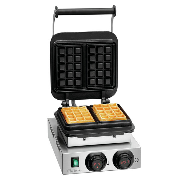 Wafelijzer | MDI 1BW160-101 | 1 Bakunit | Brusselse Wafel 160x100x32mm | 2.2kW, 230V | 50-300°C | Digitaal Display, Timer