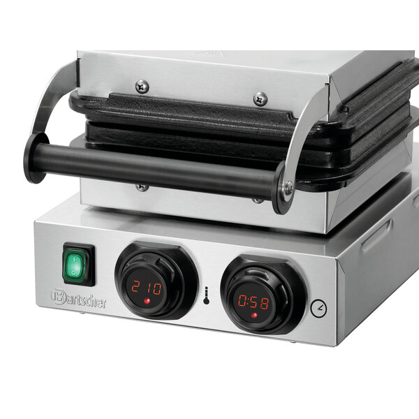 Wafelijzer | MDI 1BW160-101 | 1 Bakunit | Brusselse Wafel 160x100x32mm | 2.2kW, 230V | 50-300°C | Digitaal Display, Timer