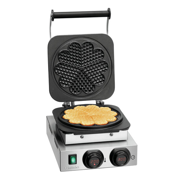 Wafelijzer | MDI 1HW211 | 1 Bakunit, Hartvormige Wafel | Ø210mm, 16mm Hoog | 50-300°C | 2.2kW, 230V