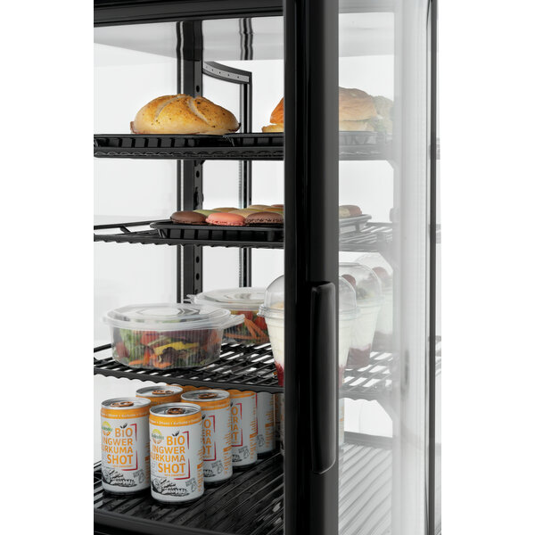 Mini-Koelvitrine | 64L | 2-12°C | Convectiekoeling | 3 Roosters | Dubbelzijdig Toegankelijk | Zwart | 180W, 230V