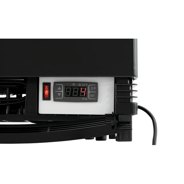 Mini-Koelvitrine | 64L | 2-12°C | Convectiekoeling | 3 Roosters | Dubbelzijdig Toegankelijk | Zwart | 180W, 230V