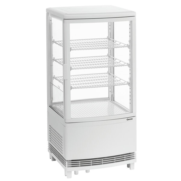 Mini-Koelvitrine | 75L2T | 75L | 2-12°C | Convectiekoeling | 3 Planchetten | Dubbelzijdige Toegang | Wit | Energieklasse B