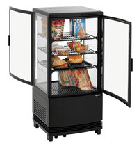 Bartscher Mini-Koelvitrine | 75L2T | 75L | 2-12°C | Convectie | Toegang Aan Twee Zijden | Zwart | 180W, 230V