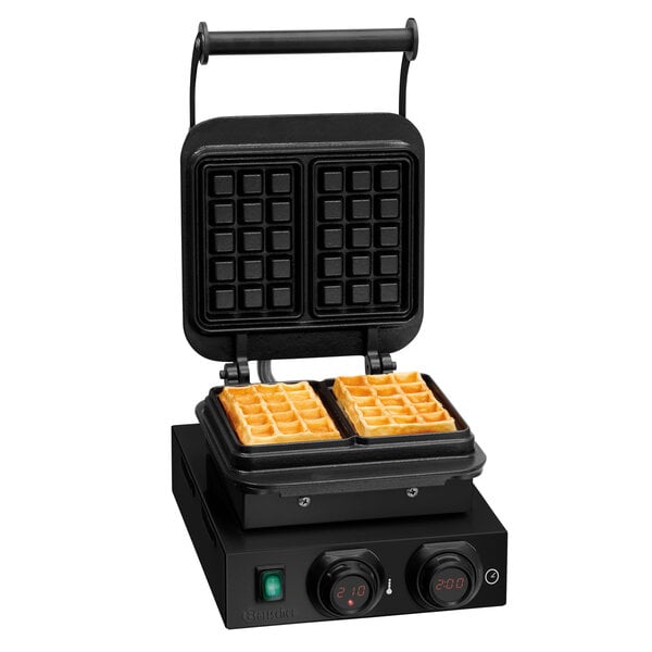 Wafelijzer | MDI 1BW160-101 S | Brusselse Wafel | 1 Wafel 160x100x32mm | 50-300°C | 2200W | 230V | Digitaal Display, Timer En Geheugenfunctie