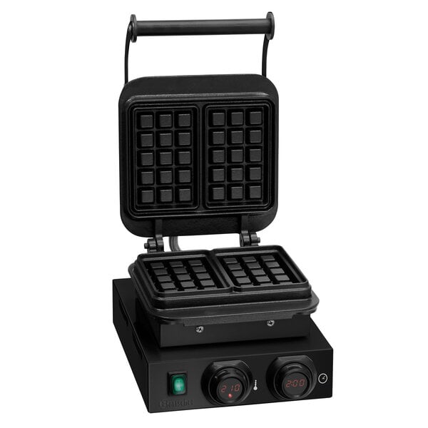 Wafelijzer | MDI 1BW160-101 S | Brusselse Wafel | 1 Wafel 160x100x32mm | 50-300°C | 2200W | 230V | Digitaal Display, Timer En Geheugenfunctie
