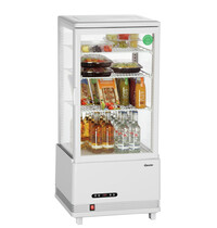 Bartscher Mini-Koelvitrine | 78L-WE/L | 78L | Convectiekoeling | 2-6°C | 170W, 230V | 3 Verstelbare Roosters | Wit