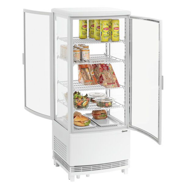 Mini-Koelvitrine | 98L2T | 98L | 2-12°C | Convectiekoeling | 4 Planchetten | Dubbelzijdige Toegang | Wit | Energieklasse B