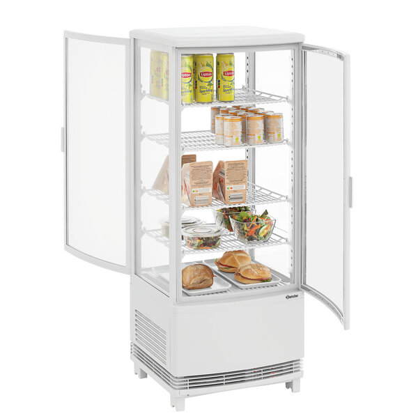 Mini-Koelvitrine | 98L2T | 98L | 2-12°C | Convectiekoeling | 4 Planchetten | Dubbelzijdige Toegang | Wit | Energieklasse B