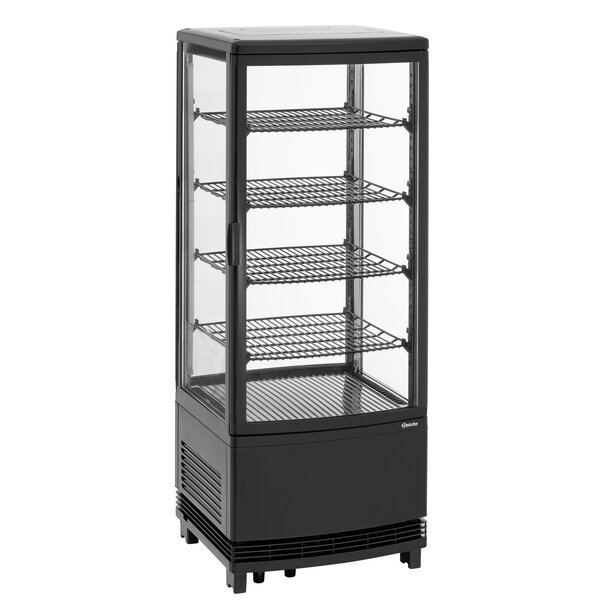 Mini-Koelvitrine | 98L2T | 98L | 2-12°C | Convectiekoeling | 4 Planchetten | Dubbelzijdige Toegang | Zwart | Energieklasse B