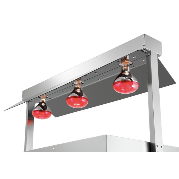 Warmtebrug | I3WL1200 | 3x1/1 GN | Infraroodlampen En Verwarmde RVS-Plaat | 3 Afzonderlijk Regelbare Zones | 30-85°C | 1.2kW, 230V | Hoestscherm | Warmhoudplaat 1030x535mm