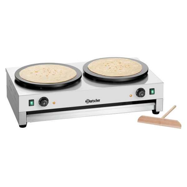 Crêpebakplaat | 2CP400 | 2 Platen Ø400mm, Afzonderlijk Regelbaar | 50-300°C | 2x3kW, 2x230V