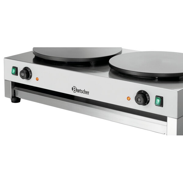 Crêpebakplaat | 2CP400 | 2 Platen Ø400mm, Afzonderlijk Regelbaar | 50-300°C | 2x3kW, 2x230V