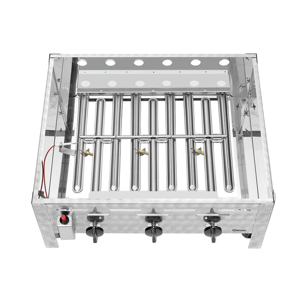 Gas-tafelbraadgrill | TB1100PF | Vloeibaar gas | 3 branders | 11kW | 50mbar | Bakoppervlak 700x540mm