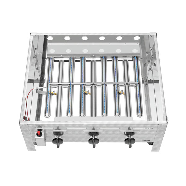 Gas-tafelbraadgrill | TB1100PF | Vloeibaar gas | 3 branders | 11kW | 50mbar | Bakoppervlak 700x540mm