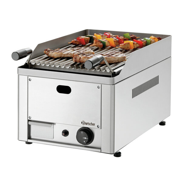Lavasteengrill | Gas | 1 Grillzone | Grilloppervlak 312x483mm | 4kW | Piëzo-Ontsteking, In Hoogte Verstelbaar V-Rooster