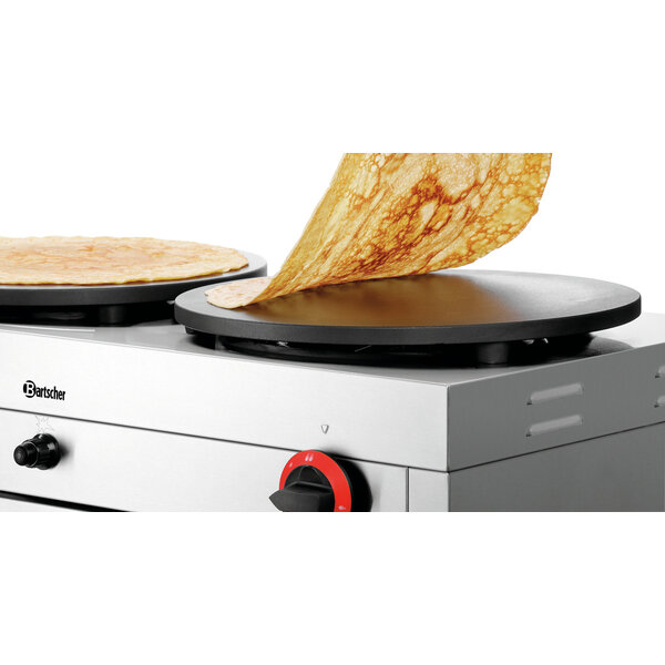 Crêpebakplaat | 2CP400G | Gas | 2 Platen Ø400mm, Afzonderlijk Regelbaar | 6kW | 150-300°C