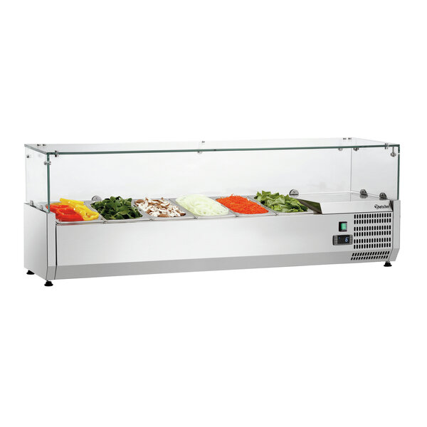 Koelopzetvitrine | GL4-1401 | 6x1/4 GN | Statische Koeling | 0-10°C | 194W, 230V