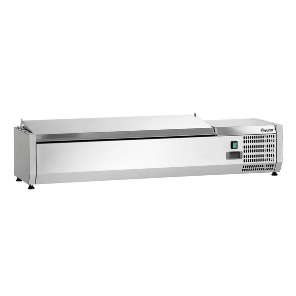 Koelopzetvitrine | ED4-1201 | 5x1/4GN | 0–10°C | Statische Koeling | 166W, 230V | RVS-Deksel