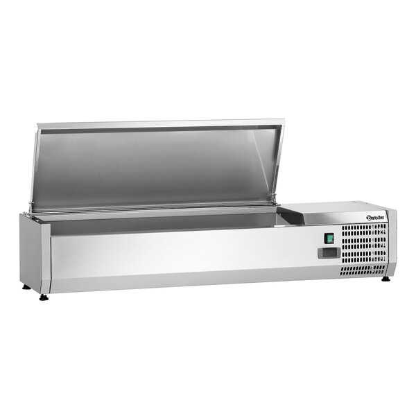 Koelopzetvitrine | ED4-1201 | 5x1/4GN | 0–10°C | Statische Koeling | 166W, 230V | RVS-Deksel