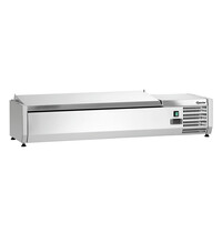 Bartscher Koelopzetvitrine | ED3-1201 | 3x1/3 GN + 1x1/2 GN | 0-10°C | Statische Koeling | 166W, 230V | RVS-Deksel