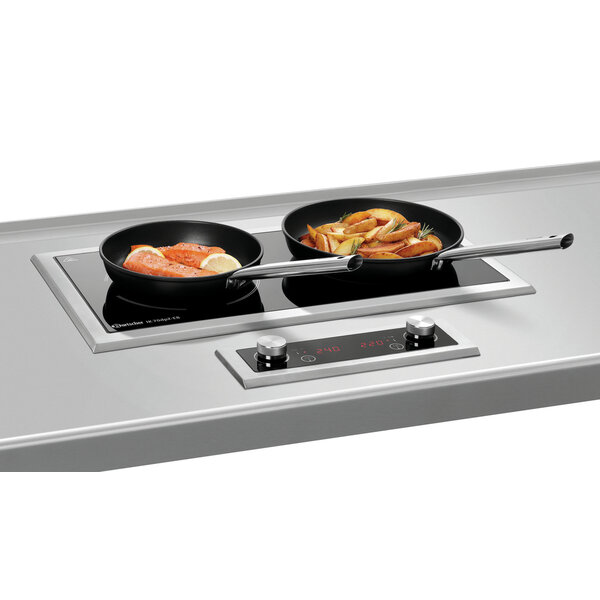 Inductiekookplaat | IK 70dpZ-EB | 2 Kookpitten | 3500W Per Kookpit (Links Boost 5000W) | 60-240°C | 7kW, 400V | Inbouw, Afneembaar Bedieningspaneel