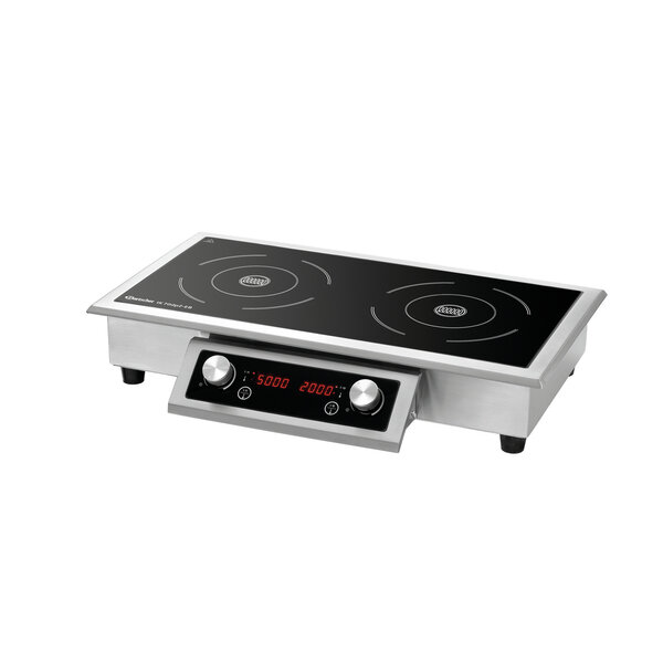 Inductiekookplaat | IK 70dpZ-EB | 2 Kookpitten | 3500W Per Kookpit (Links Boost 5000W) | 60-240°C | 7kW, 400V | Inbouw, Afneembaar Bedieningspaneel