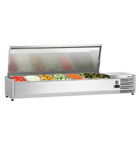 Bartscher Koelopzetvitrine | ED3-1501 | 5x1/3 GN + 1x1/2 GN | 0-10°C | Statische Koeling | 174W, 230V | RVS Deksel
