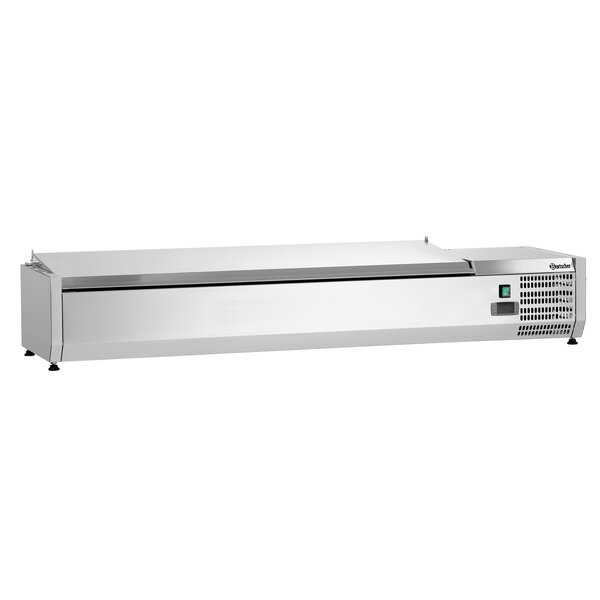 Koelopzetvitrine | ED3-1501 | 5x1/3 GN + 1x1/2 GN | 0-10°C | Statische Koeling | 174W, 230V | RVS Deksel