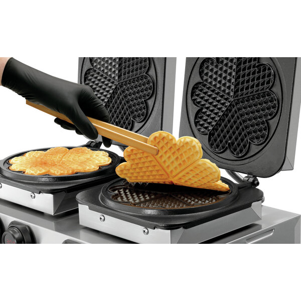 Wafelijzer | MDI 2HW211 | 2 Bakunits, Afzonderlijk Regelbaar | Hartvormige Wafel Ø210x16mm | 2x2.2kW, 2x230V | 50-300°C | Digitaal Display, Timer