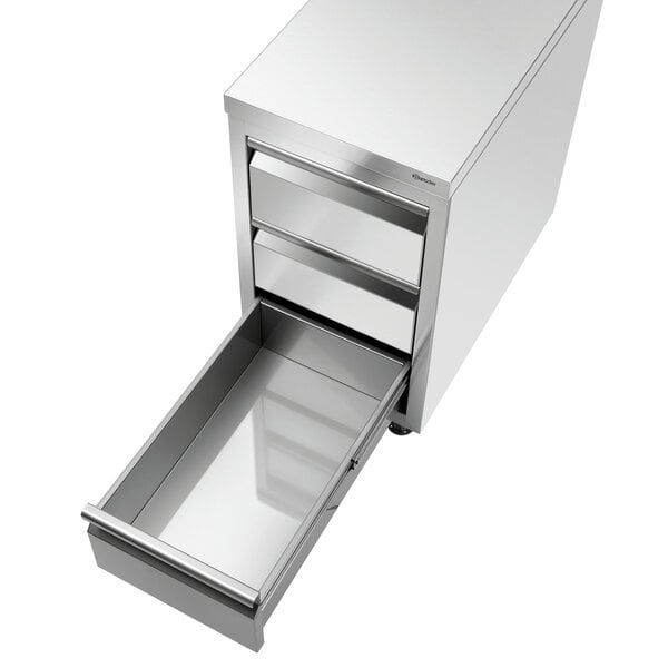 Ladenkast | 700S3 | 3 Lades | 1/1 GN | Volledig Uittrekbaar | CNS 18/10 | Hoogte 850-900mm