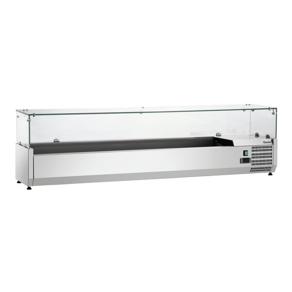 Koelopzetvitrine | GL4-1801 | 8x1/4 GN, Max. 150mm Diep | 0-10°C | Statische Koeling | 180W, 230V