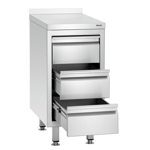 Ladekast | 700S3A | 3 Laden | 1/1 GN | CNS 18/10 | Volledig Uittrekbaar | 50kg Per Lade | 850-900(h)mm