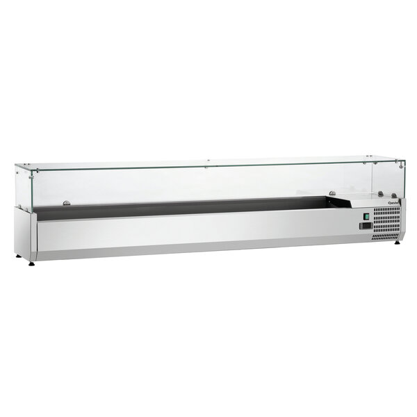 Koelopzetvitrine | GL4-2001 | 10x1/4 GN, Max. 150mm Diep | 0-10°C | Statische Koeling | 194W, 230V