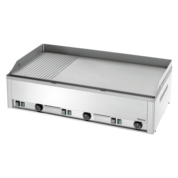 Grillplaat | GDP 980E-GR | Elektrisch | 3 Verwarmingszones | 2/3 Glad, 1/3 Geribbeld | 50-300°C | 9kW, 400V | 980x480mm