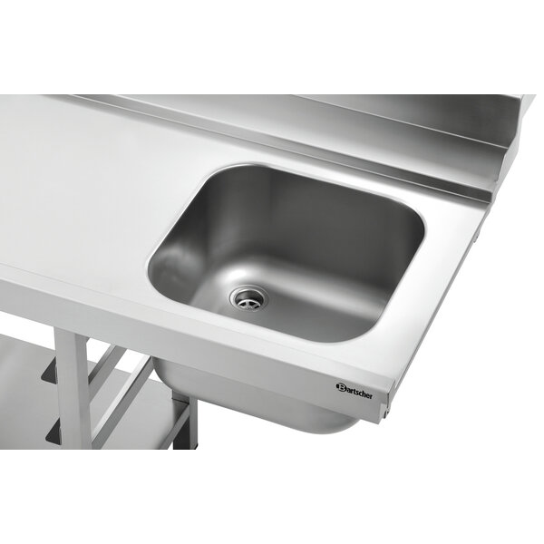 Aanvoertafel | DS-LI1B SKE | Spoelbak Rechts 40L, 3 Korfinvoeren 500x500/600x500mm | RVS, Onderblad, Spatrand 110mm | Hoogte 860-930mm