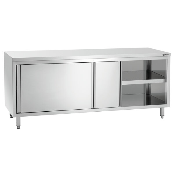 Werkkast | Serie 700 | Schuifdeuren | Verstelbaar Tussenschap | CNS 18/10 | 2000x700x850-900(h)mm