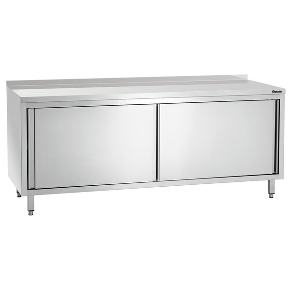Werkkast | B2000 | Schuifdeuren | In Hoogte Verstelbaar Tussenschap | RVS | 2000x700x850-900(h)mm