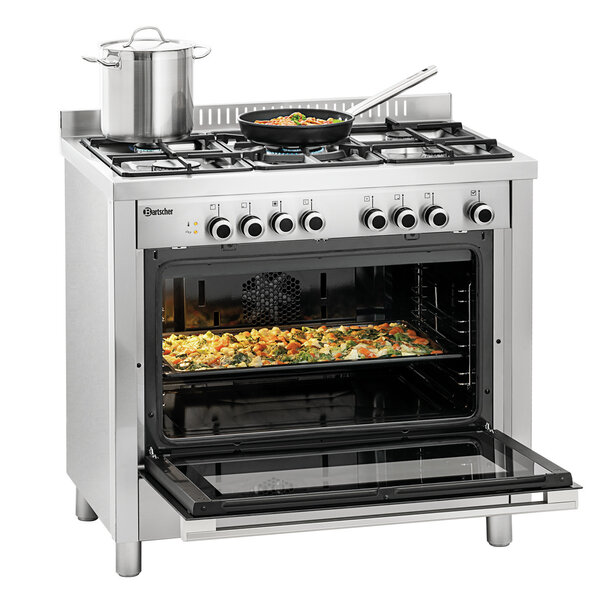 Gasfornuis | BGH 600-521 | 5 Gasbranders | Elektrische Oven 104L, 50-250°C | 11.5kW/230V