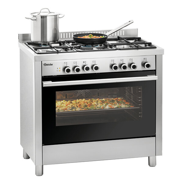 Gasfornuis | BGH 600-521 | 5 Gasbranders | Elektrische Oven 104L, 50-250°C | 11.5kW/230V