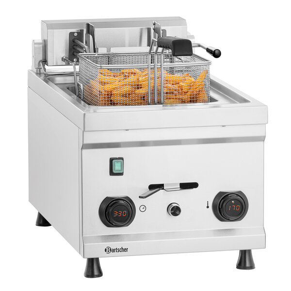 Friteuse | MDI | Elektrisch | 12L | 30-190°C | 9000W | 400V | Automatische Mandlift | Vetaftapkraan