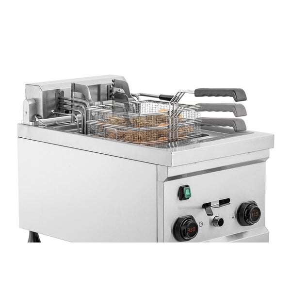 Friteuse | MDI | Elektrisch | 12L | 30-190°C | 9000W | 400V | Automatische Mandlift | Vetaftapkraan