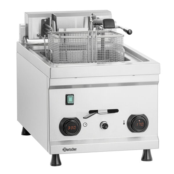 Friteuse | MDI | Elektrisch | 12L | 30-190°C | 9000W | 400V | Automatische Mandlift | Vetaftapkraan