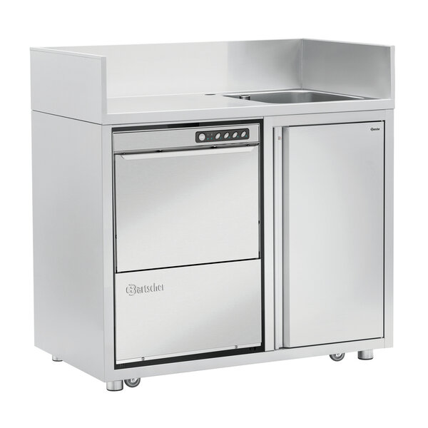 Mobiel Spoelcentrum | BR1200 GS | 1 Bak 57L | Bak 400x500x285mm | Afdruipvlak Links | CNS 18/10