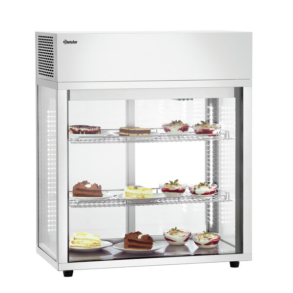 Gekoelde Tafelvitrine | 7450 2E | 177L | -1 Tot +7°C | Convectiekoeling | 2 Verstelbare Roosters | Glazen Schuifdeuren Achterzijde | 350W, 230V | Energieklasse C