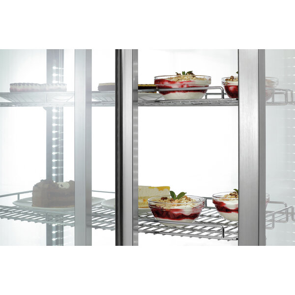 Gekoelde Tafelvitrine | 7450 2E | 177L | -1 Tot +7°C | Convectiekoeling | 2 Verstelbare Roosters | Glazen Schuifdeuren Achterzijde | 350W, 230V | Energieklasse C
