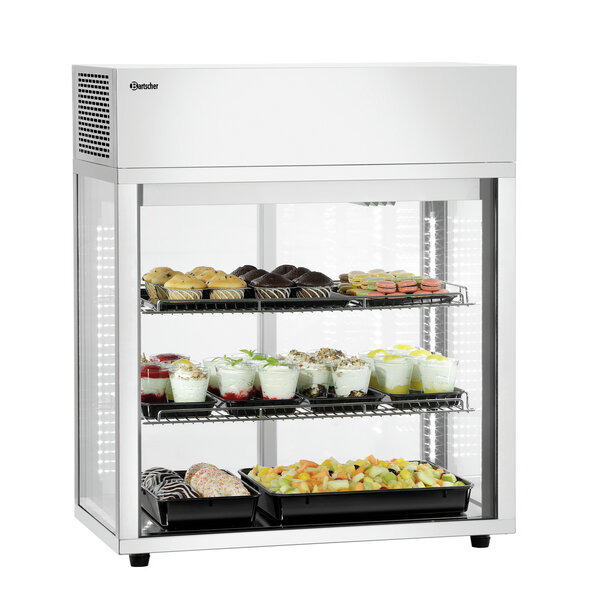 Gekoelde Tafelvitrine | 7450 2E | 177L | -1 Tot +7°C | Convectiekoeling | 2 Verstelbare Roosters | Glazen Schuifdeuren Achterzijde | 350W, 230V | Energieklasse C