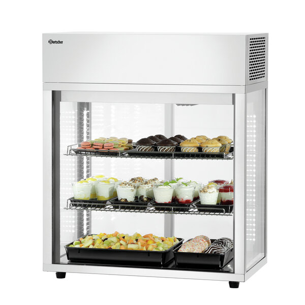 Gekoelde Tafelvitrine | 7450 2E | 177L | -1 Tot +7°C | Convectiekoeling | 2 Verstelbare Roosters | Glazen Schuifdeuren Achterzijde | 350W, 230V | Energieklasse C
