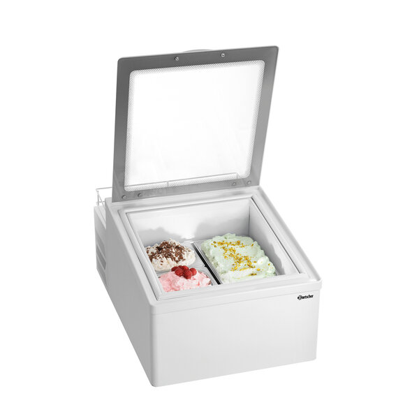 IJsvitrine | 2x5L-F | 2x5L | -15 Tot -18°C | Statische Koeling | Bovenklep | 184W, 230V | Wit