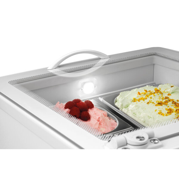 IJsvitrine | 2x5L-F | 2x5L | -15 Tot -18°C | Statische Koeling | Bovenklep | 184W, 230V | Wit