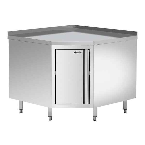 Hoekkast | 700 FT | CNS 18/10 | Tussenschap | Vleugeldeur | Werkblad 999x999mm | Hoogte 850-900mm